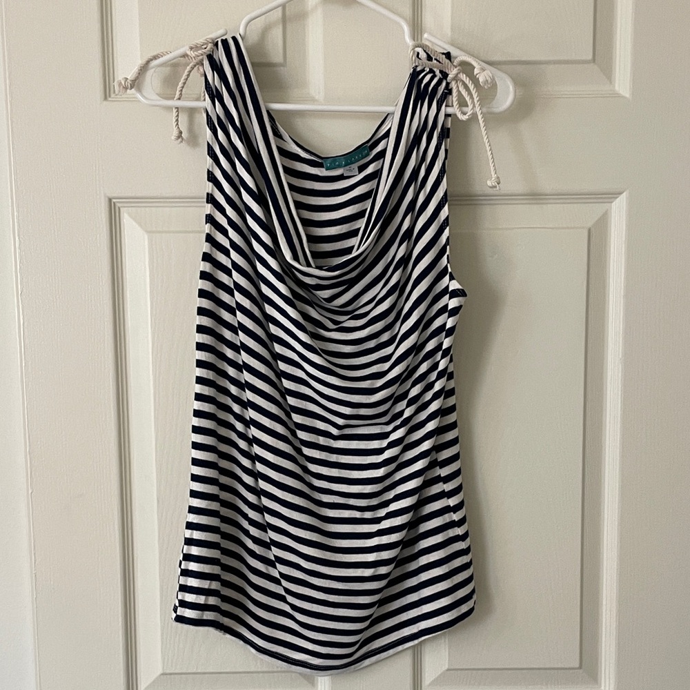 $5! 2 for $10🌹Anthropologie Pim Larkin Striped Tank Top with Cowl Neckline Sz M